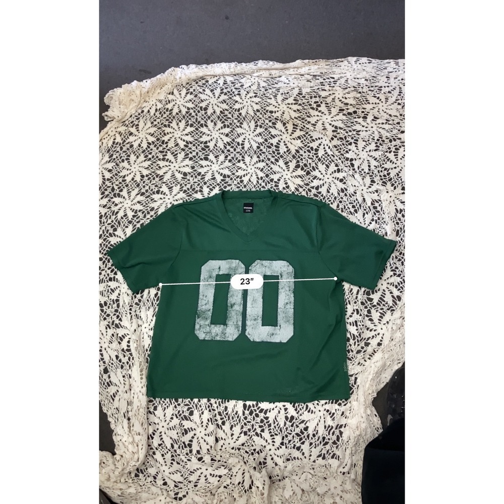 RSQ Green Mesh Football Jersey T-Shirt Distressed 00 Graphic Mens XXL - Picture 5 of 5